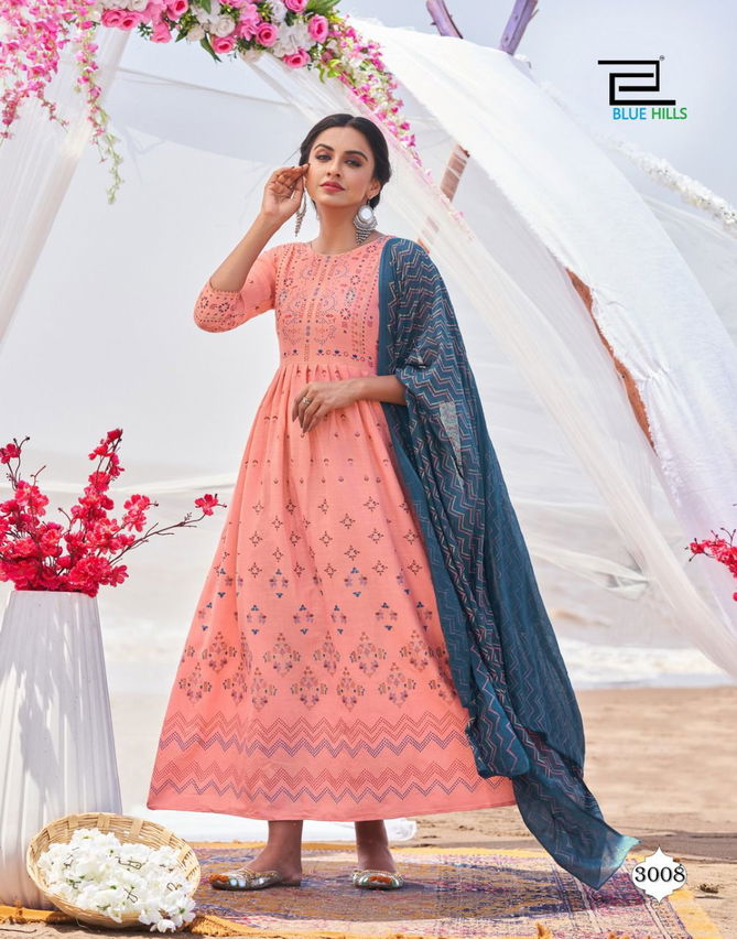 Blue Hills Walkway Dupatta Edition 3 Festive Wear Rayon Printed Kurtis Collection